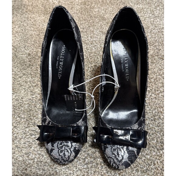 Hollywould For Target Lauren F10991 Women Size 6 Black Sliver Sequence W/Bow New - Picture 1 of 10